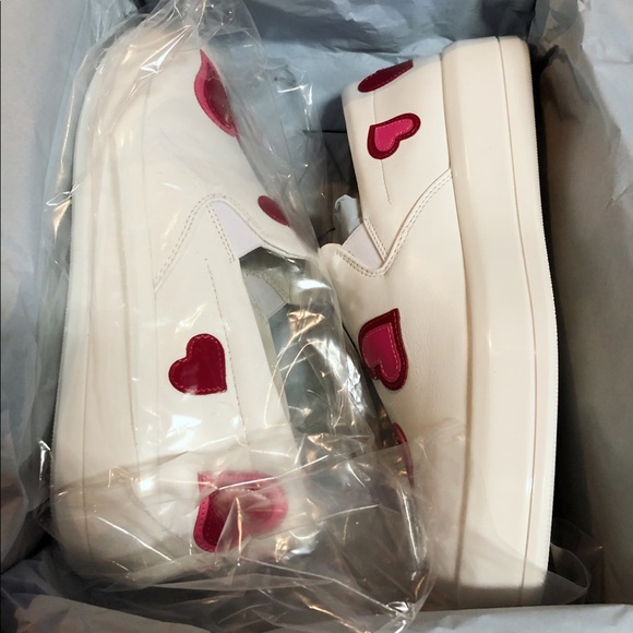 Prada Heart-Print Leather Skate Sneakers